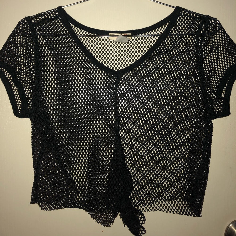 Black Fishnet Crop Top